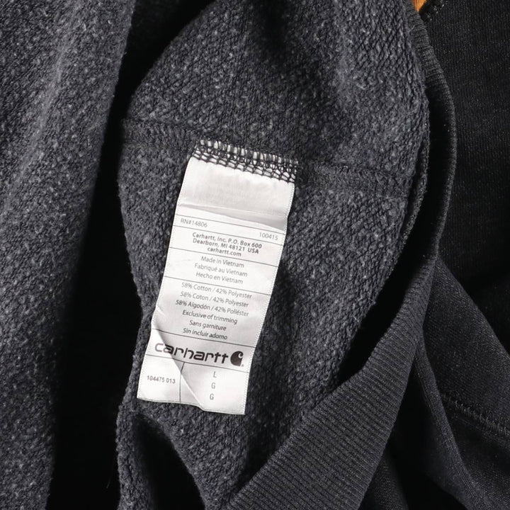 Carhartt Relaxed Fit Half-Zip Sweatshirt, Men's Size L cotton Charcoal Vintage Second Hand