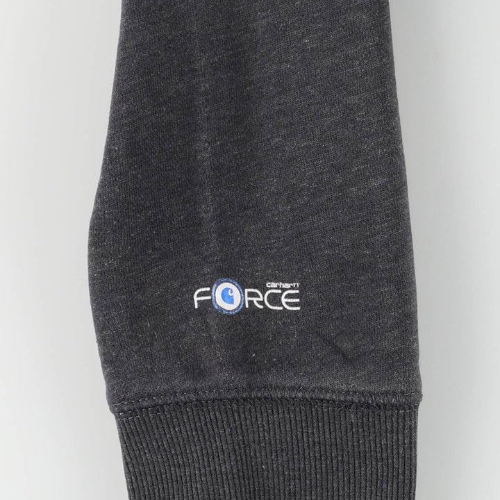 Carhartt Relaxed Fit Half-Zip Sweatshirt, Men's Size L cotton Charcoal Vintage Second Hand