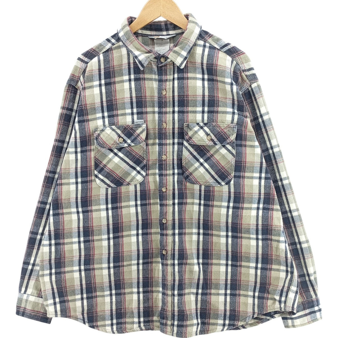Carhartt Long Sleeve Flannel Check Shirt, Men's XL unclear Khaki type Vintage Second Hand