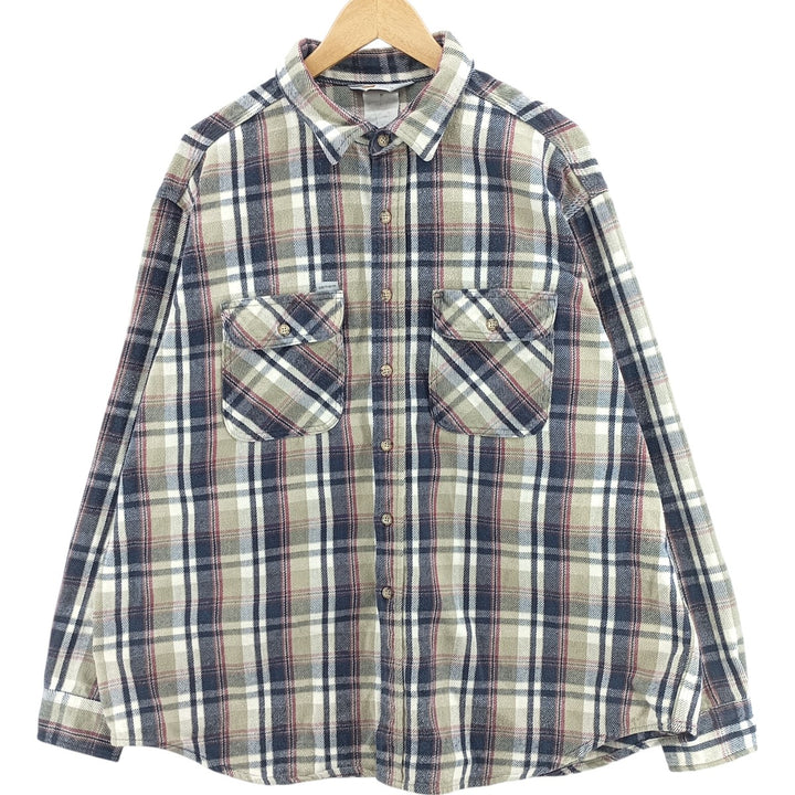 Carhartt Long Sleeve Flannel Check Shirt, Men's XL unclear Khaki type Vintage Second Hand