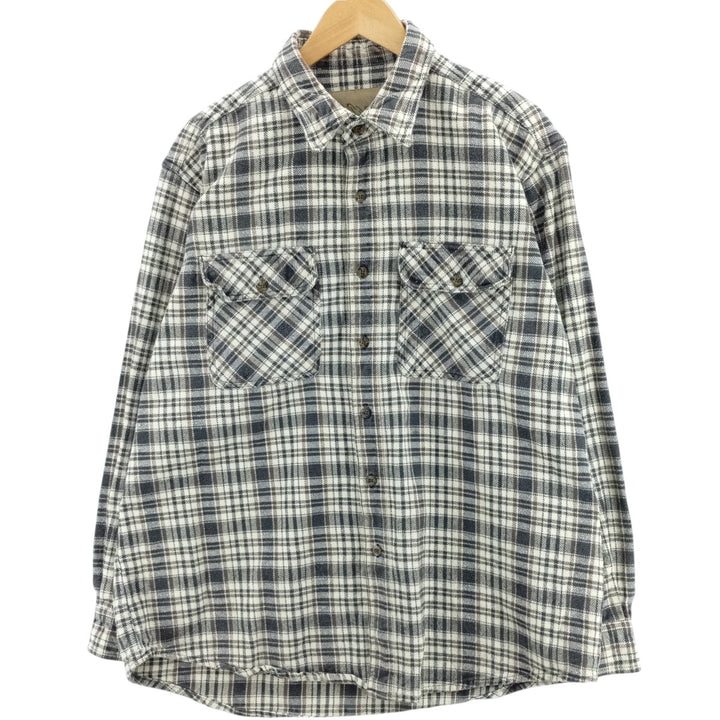 FIELDN' FOREST Long Sleeve Heavy Flannel Check Shirt Men's XL cotton black type Vintage Second Hand