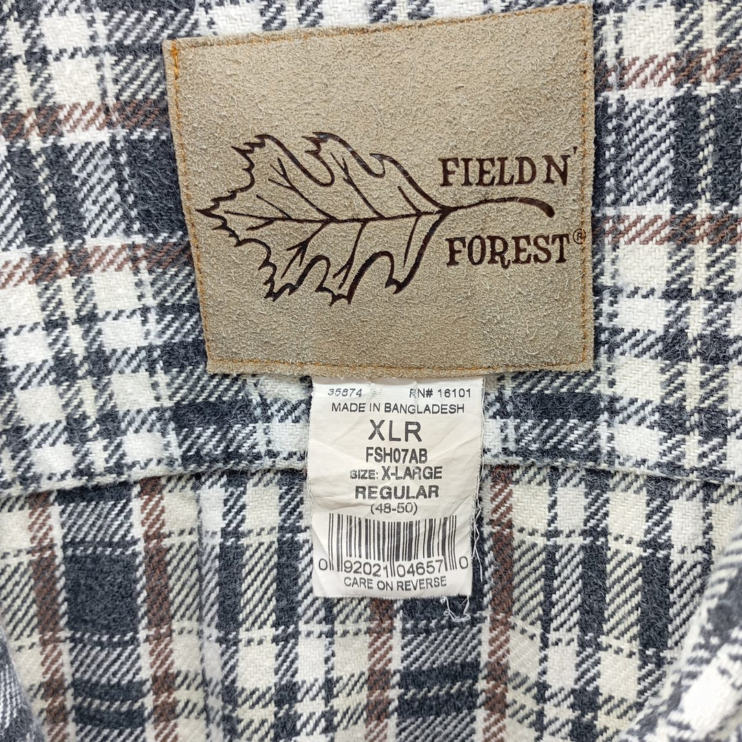 FIELDN' FOREST Long Sleeve Heavy Flannel Check Shirt Men's XL cotton black type Vintage Second Hand