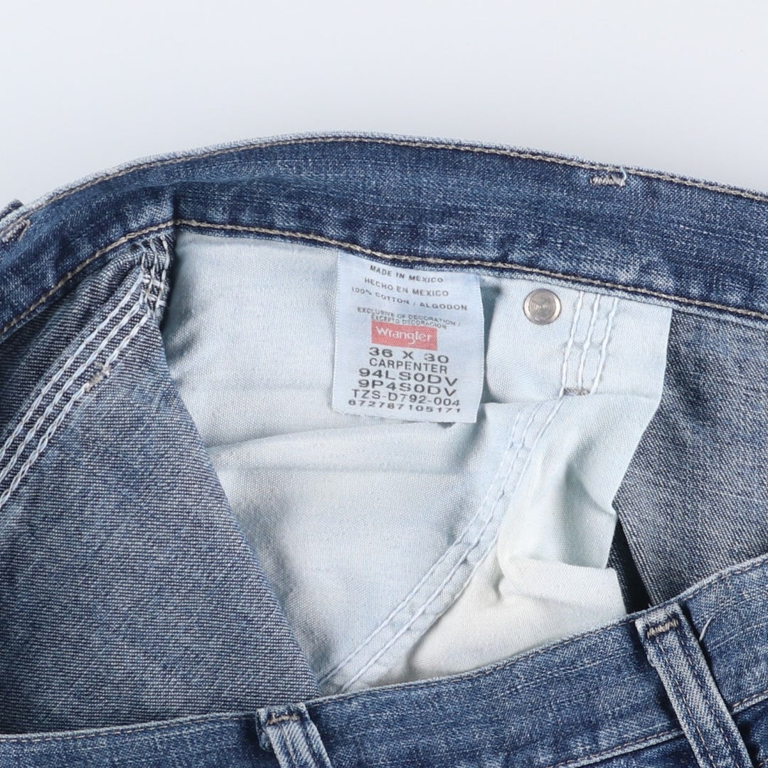 00'S Wrangler CARPENTER denim painter pants for men, equivalent to w36 cotton blue type Vintage Second Hand