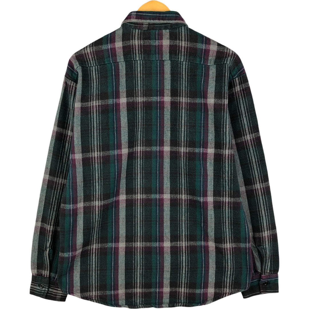 Vintage 90'S CODET long-sleeved flannel check shirt, made in the USA, size M, men's cotton Green type dark green Vintage Second Hand