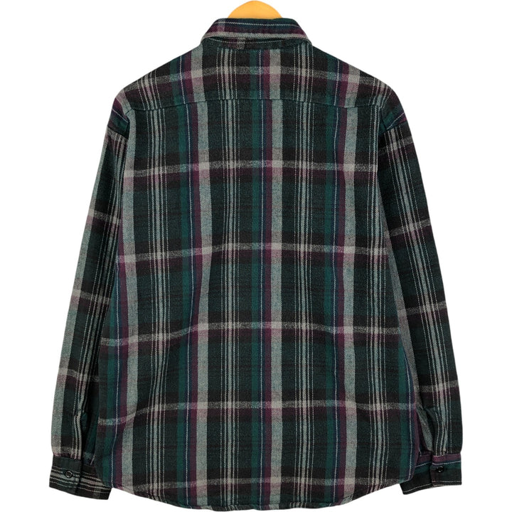Vintage 90'S CODET long-sleeved flannel check shirt, made in the USA, size M, men's cotton Green type dark green Vintage Second Hand