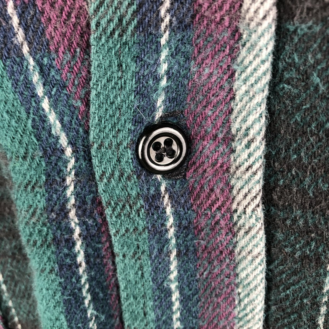 Vintage 90'S CODET long-sleeved flannel check shirt, made in the USA, size M, men's cotton Green type dark green Vintage Second Hand