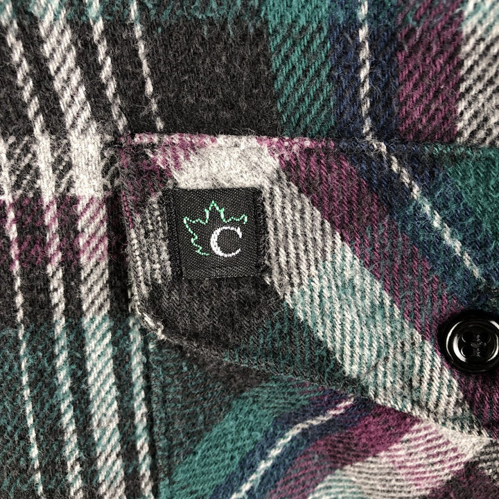 Vintage 90'S CODET long-sleeved flannel check shirt, made in the USA, size M, men's cotton Green type dark green Vintage Second Hand