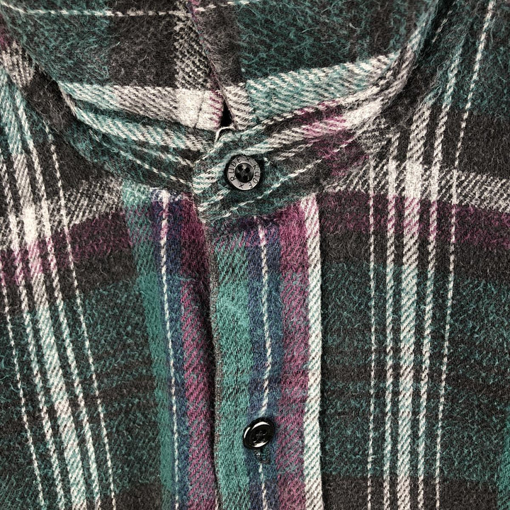 Vintage 90'S CODET long-sleeved flannel check shirt, made in the USA, size M, men's cotton Green type dark green Vintage Second Hand