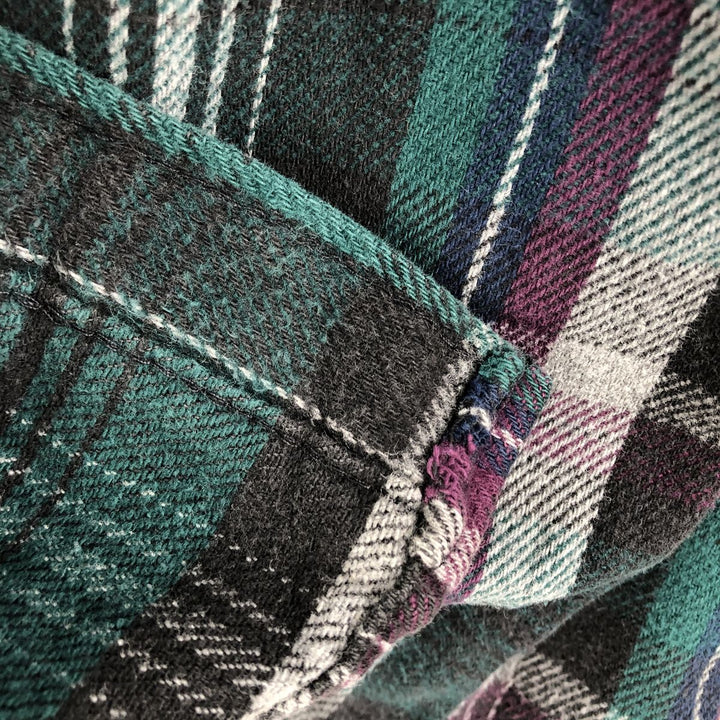 Vintage 90'S CODET long-sleeved flannel check shirt, made in the USA, size M, men's cotton Green type dark green Vintage Second Hand