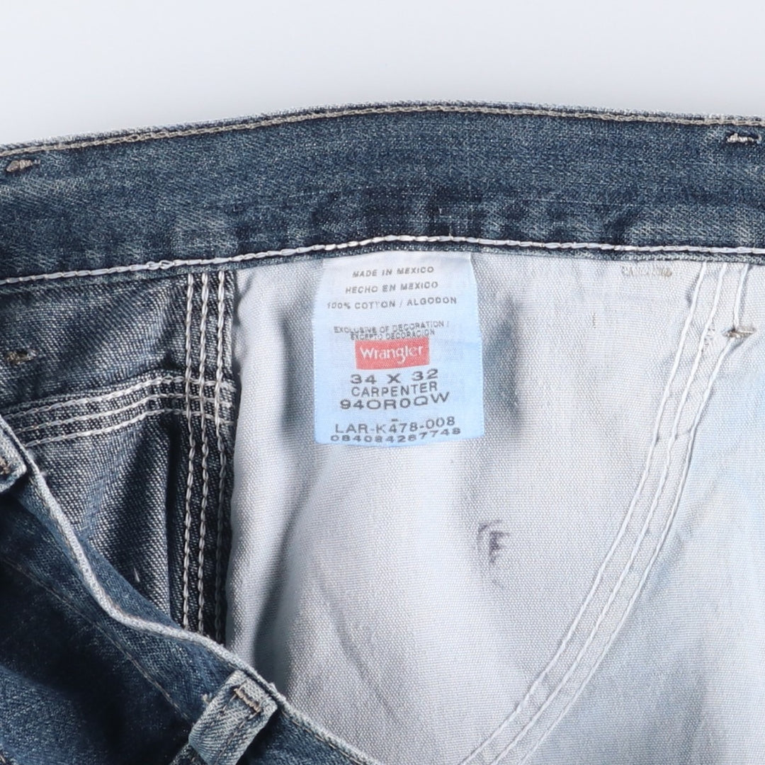 00'S Wrangler CARPENTER denim painter pants for men, equivalent to W34 cotton blue type Vintage Second Hand