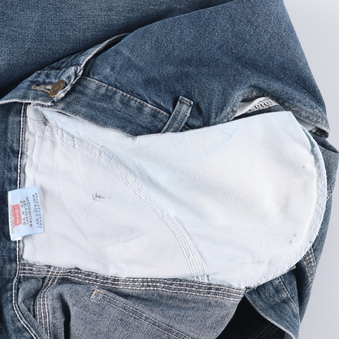 00'S Wrangler CARPENTER denim painter pants for men, equivalent to W34 cotton blue type Vintage Second Hand
