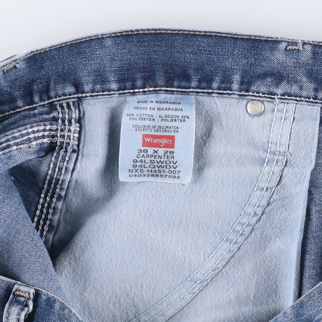 00'S Wrangler CARPENTER denim painter pants for men, equivalent to w37 cotton blue type Vintage Second Hand