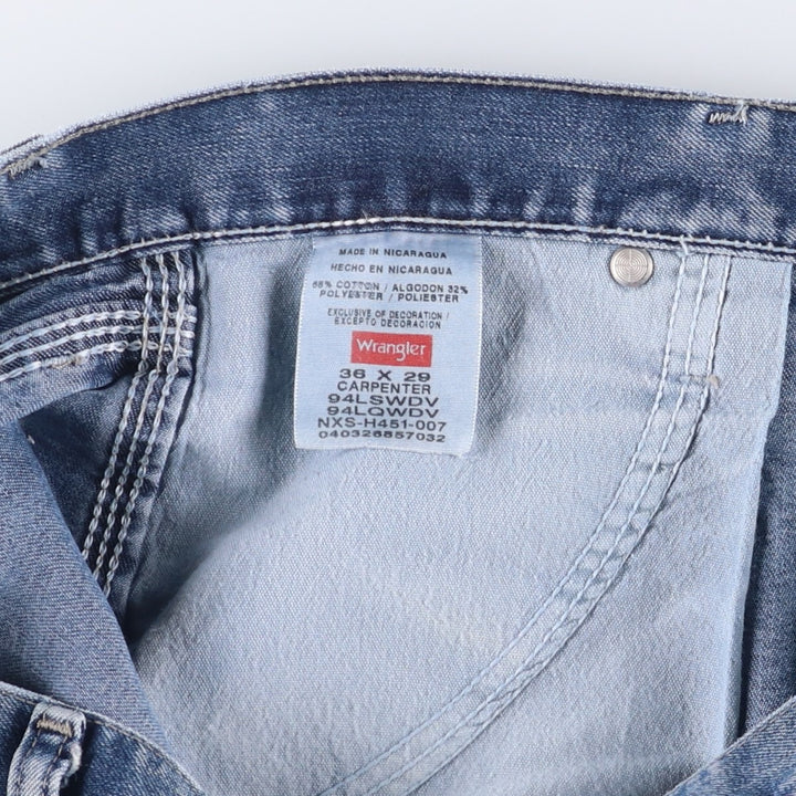00'S Wrangler CARPENTER denim painter pants for men, equivalent to w37 cotton blue type Vintage Second Hand