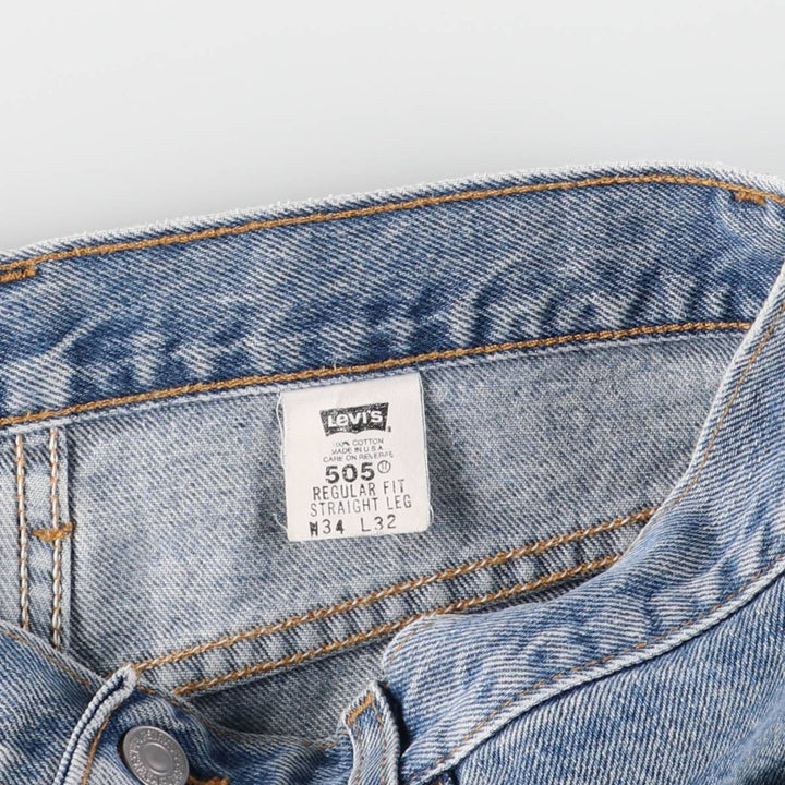 00'S Levi's 505 REGULAR FIT STRAIGHT LEG tapered denim pants made in USA men's w33 equivalent cotton blue type Vintage Second Hand