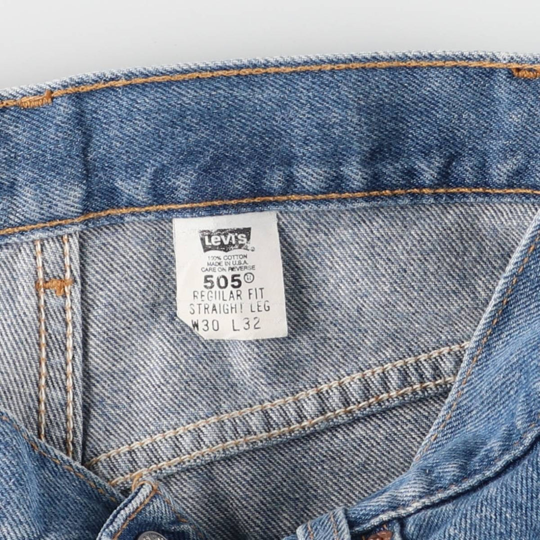 2000'S Levi's 505 Regular Fit Straight Leg Tapered Denim Pants, Made in USA, Men's Size W29 cotton blue type Vintage Second Hand