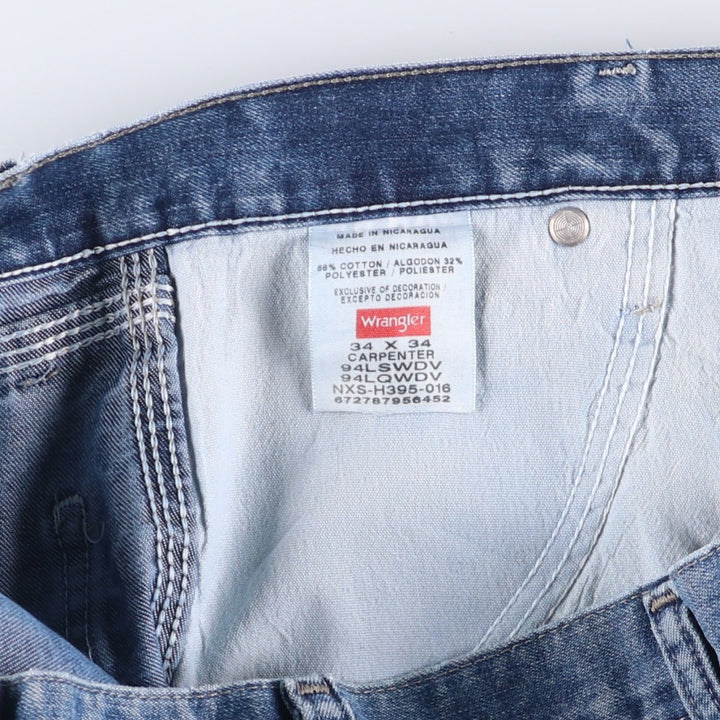 00'S Wrangler CARPENTER denim painter pants for men, equivalent to W34 cotton blue type Vintage Second Hand