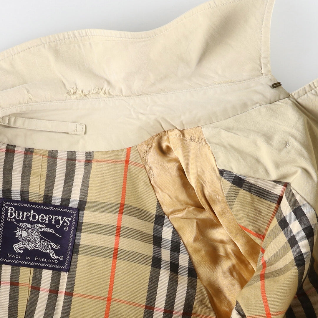 80'S Burberry's 100% cotton trench coat, made in England, women's, size M, vintage cotton Beige type Vintage Second Hand