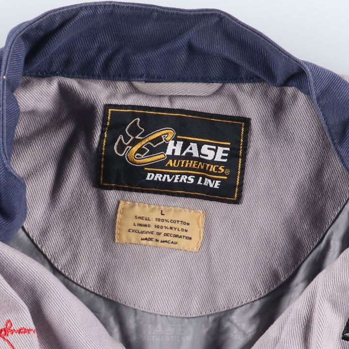 CHASE AUTHENTICS Racing Jacket, Men's Size L cotton gray type Vintage Second Hand