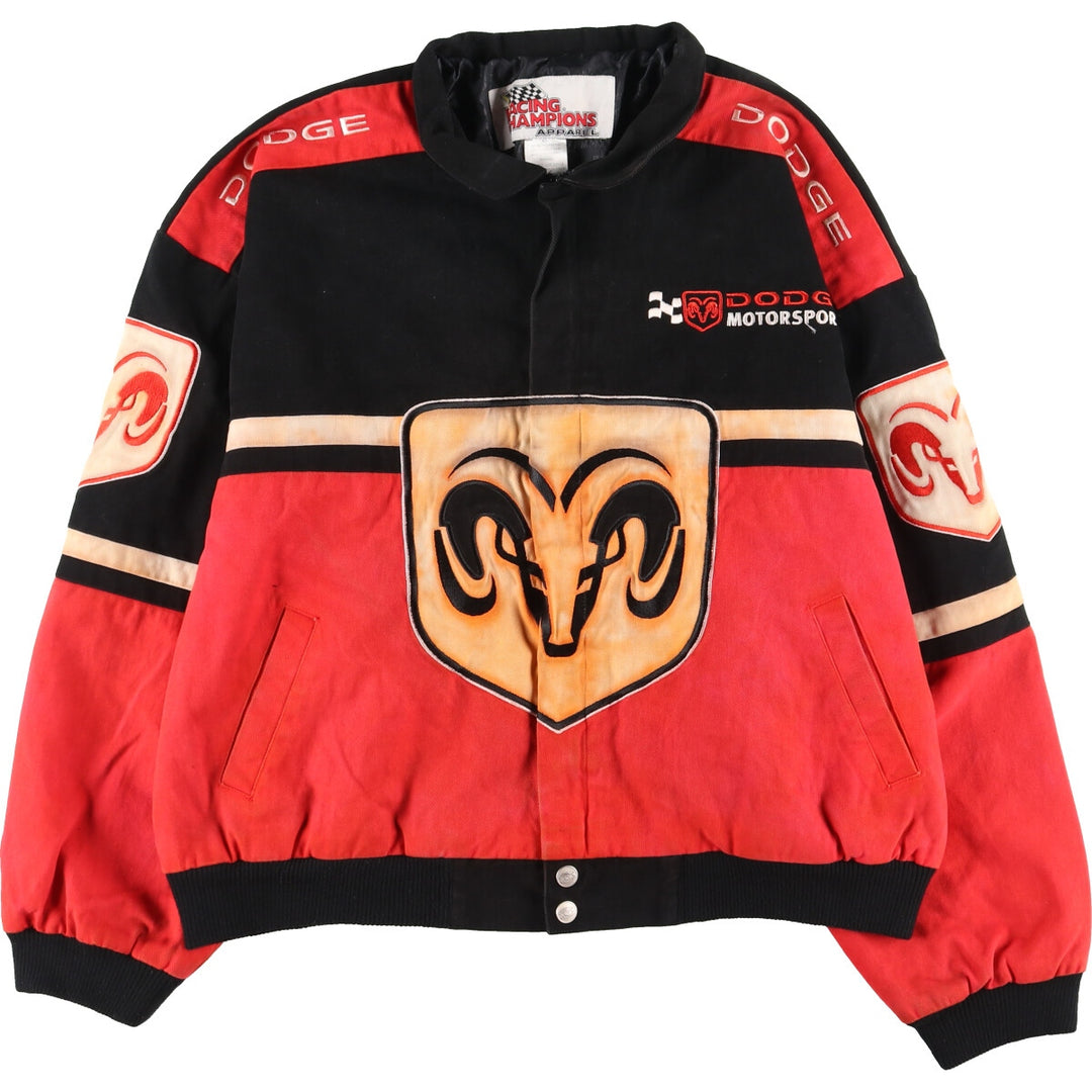 RACING CHAMPIONS DODGE Dodge Racing Jacket, Men's XL cotton black type Vintage Second Hand