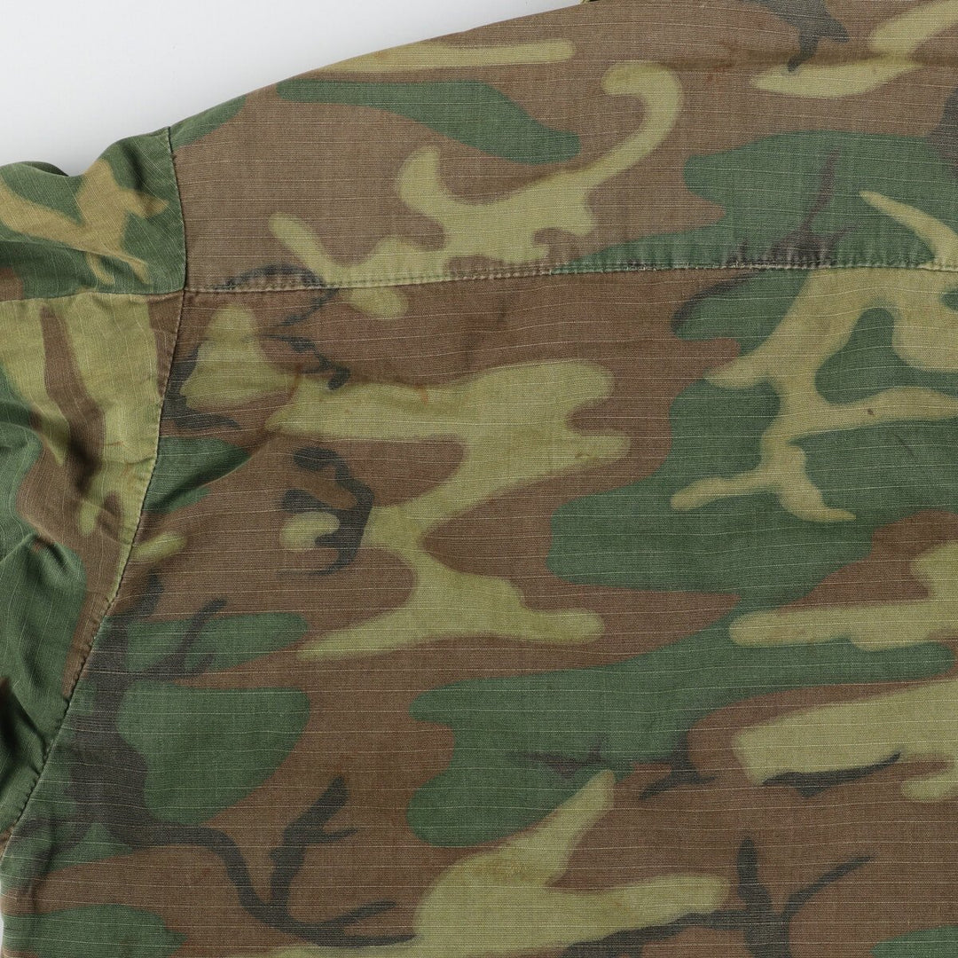 1960'S US Military Camouflage Pattern Woodland Camo Jungle Fatigue Military Field Jacket Made in USA Men's M /eaa420085