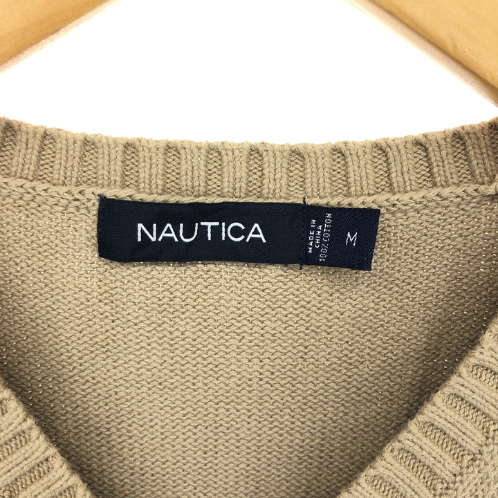 00s~ NAUTICA V-neck cotton knit vest, men's M /eaa420118