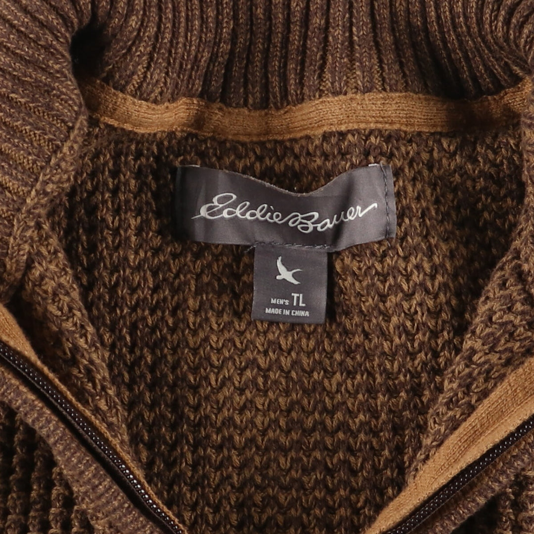 Eddie Bauer Cotton Knit Half Zip Sweater Men's L /eaa420130