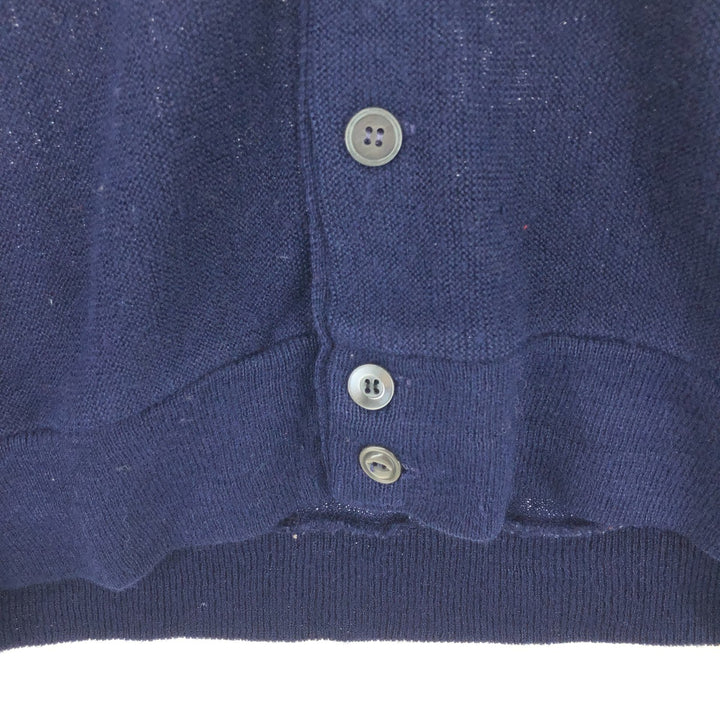 80'S JCPenney THE FOX Sweater knit cardigan, men's L, vintage unclear navy blue type Vintage Second Hand