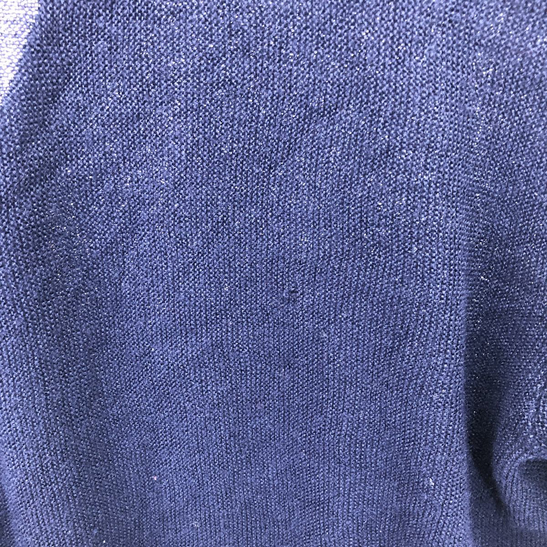 80'S JCPenney THE FOX Sweater knit cardigan, men's L, vintage unclear navy blue type Vintage Second Hand