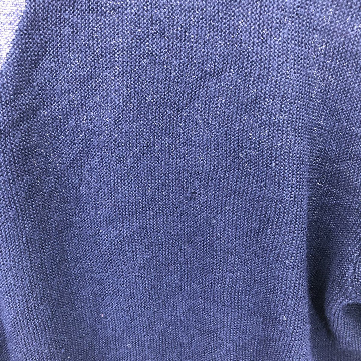 80'S JCPenney THE FOX Sweater knit cardigan, men's L, vintage unclear navy blue type Vintage Second Hand