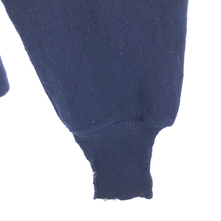 80'S JCPenney THE FOX Sweater knit cardigan, men's L, vintage unclear navy blue type Vintage Second Hand