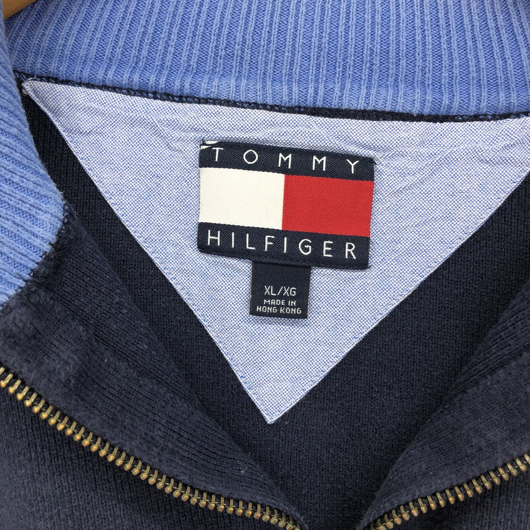 90'S Tommy Hilfiger Cotton Knit Half Zip Sweater Men's XL /eaa420163