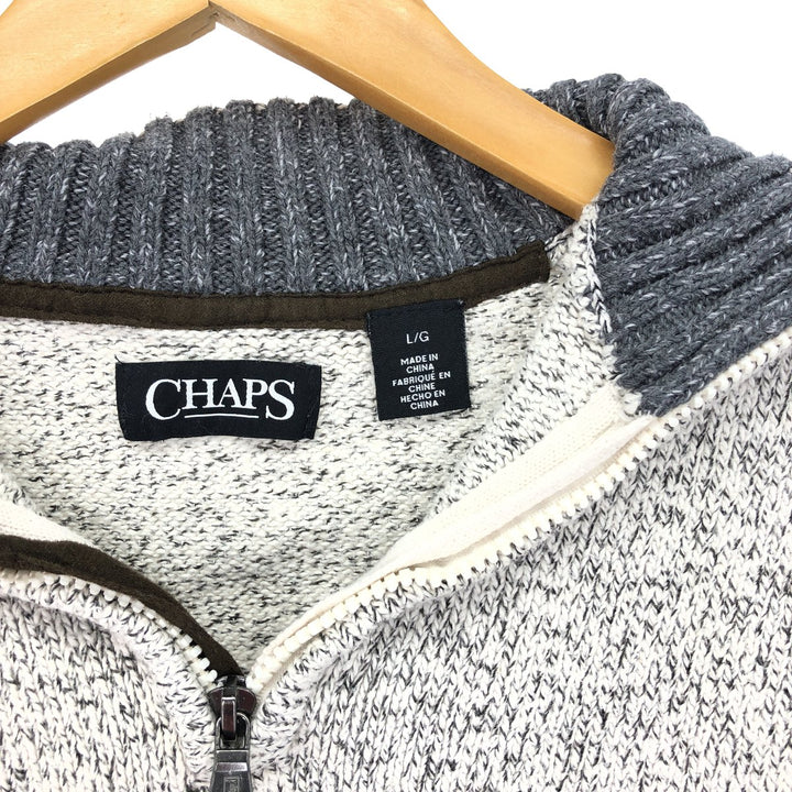 CHAPS Cotton Knit Half Zip Sweater Men's L /eaa420167