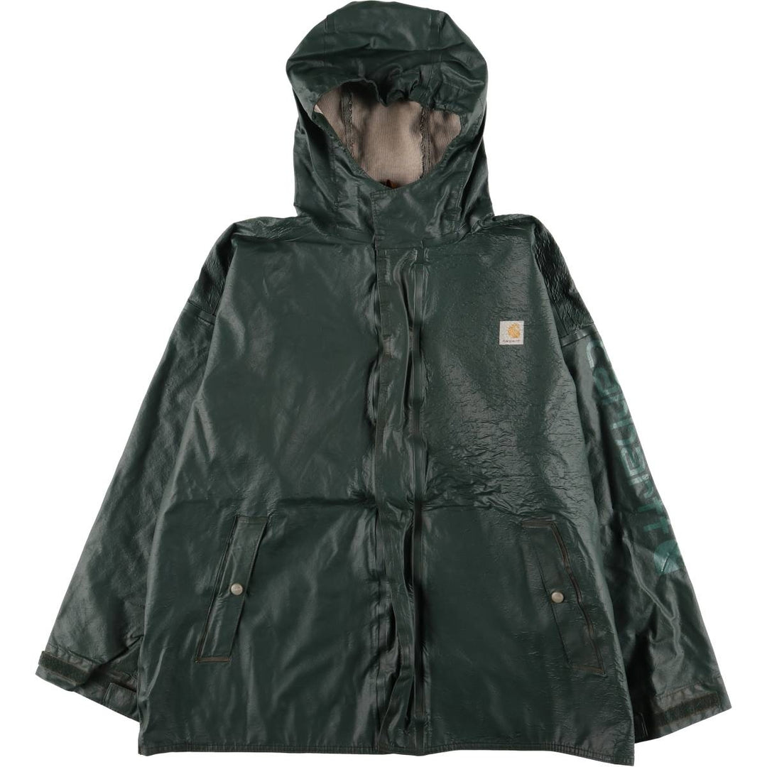 Carhartt Waterproof Parka, Men's Size L polyethylene green type Vintage Second Hand