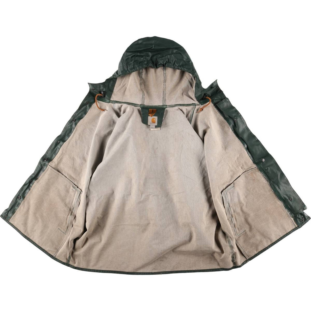 Carhartt Waterproof Parka, Men's Size L polyethylene green type Vintage Second Hand