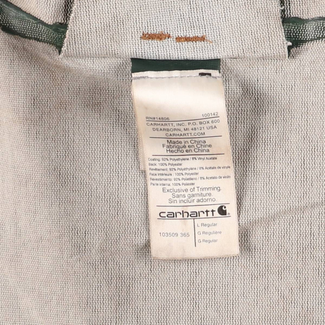 Carhartt Waterproof Parka, Men's Size L polyethylene green type Vintage Second Hand
