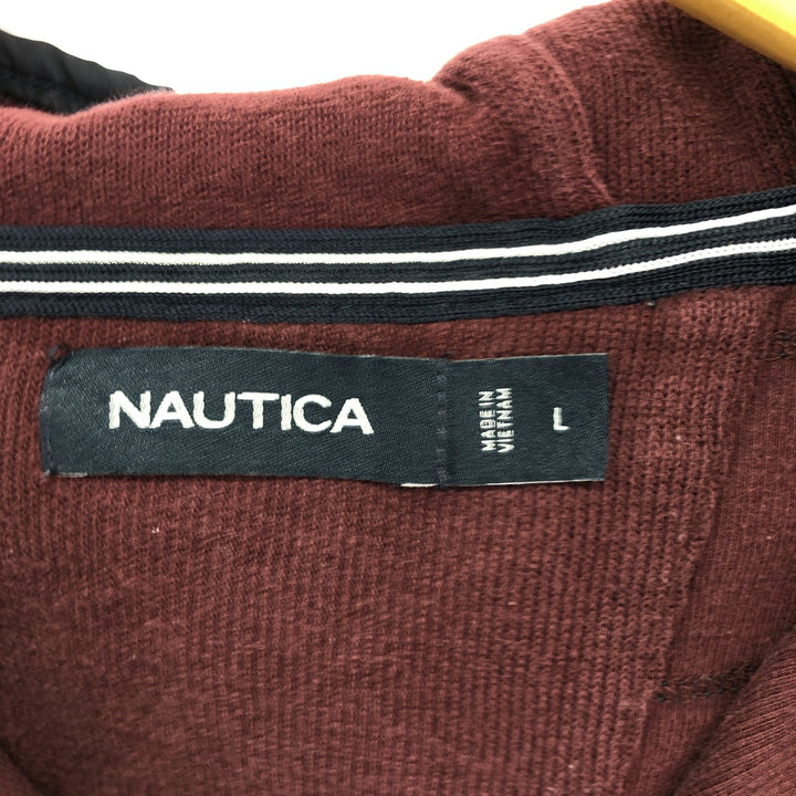 00'S NAUTICA Nylon x Sweat Half Button Hoodie Men's L /eaa420262