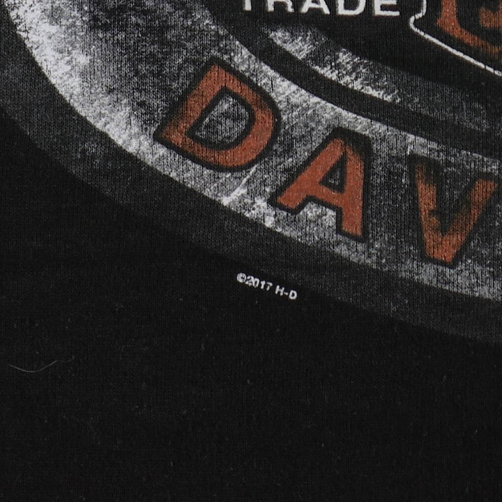 Harley-Davidson Sweat Full Zip Hoodie Men's L size cotton black type Vintage Second Hand