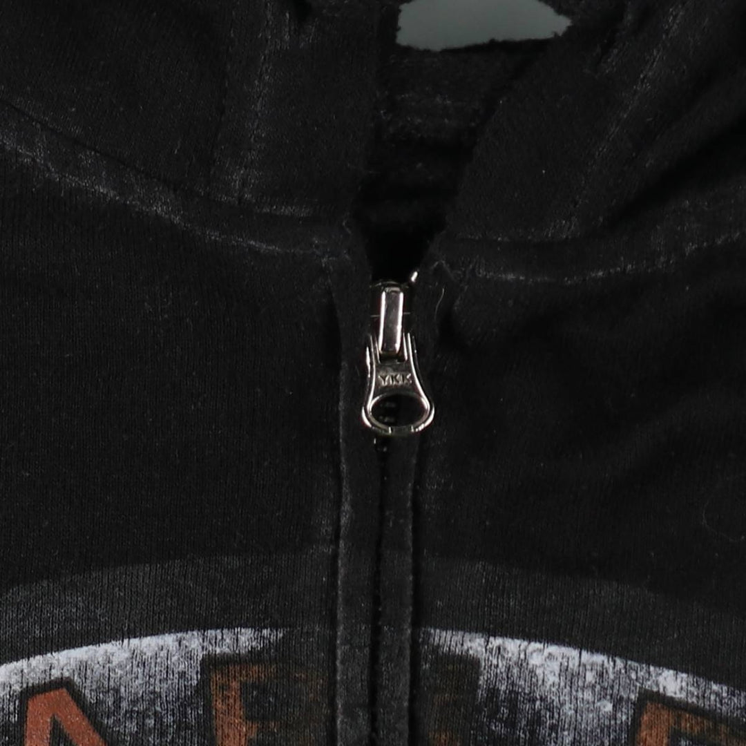 Harley-Davidson Sweat Full Zip Hoodie Men's L size cotton black type Vintage Second Hand