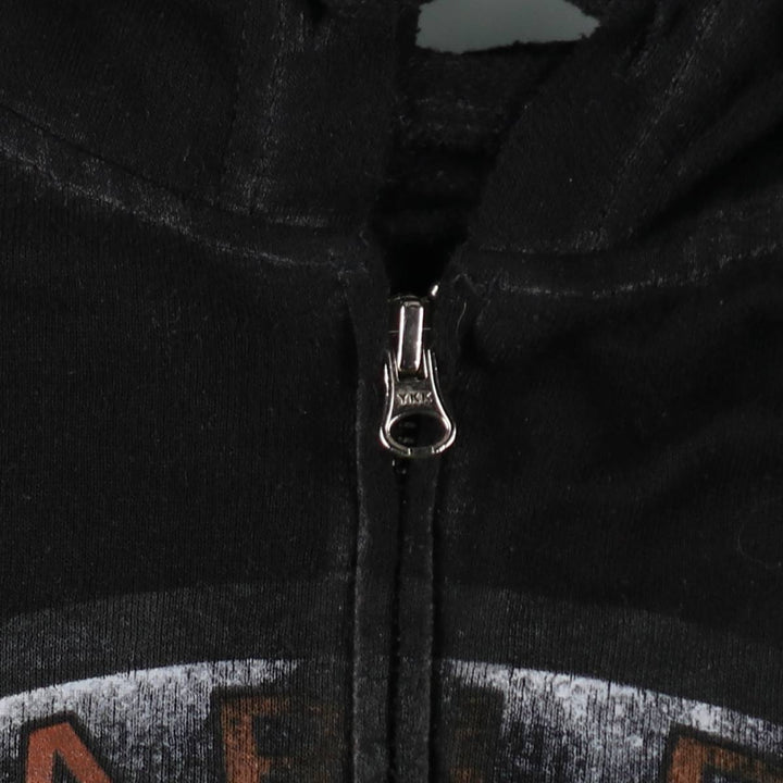 Harley-Davidson Sweat Full Zip Hoodie Men's L size cotton black type Vintage Second Hand