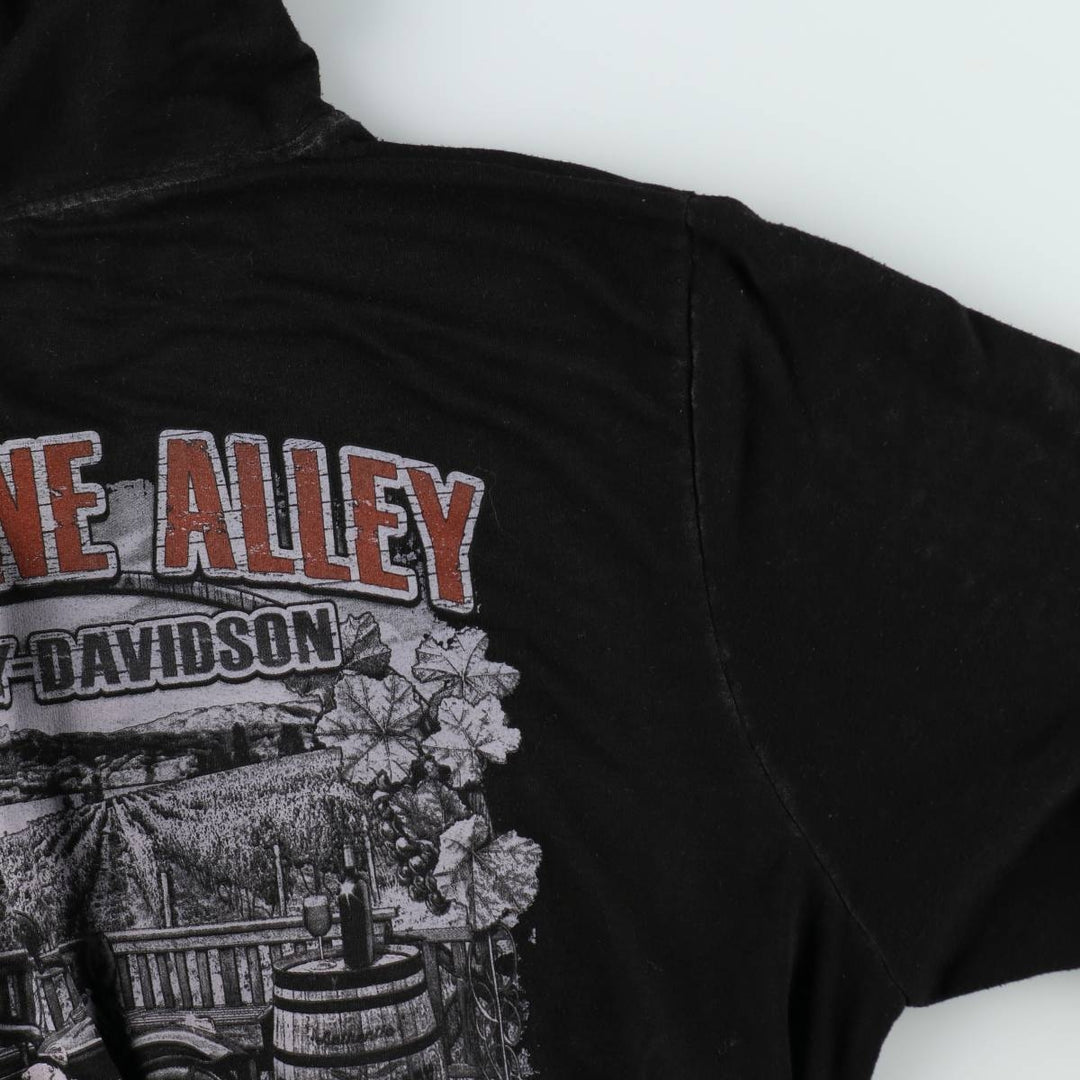 Harley-Davidson Sweat Full Zip Hoodie Men's L size cotton black type Vintage Second Hand