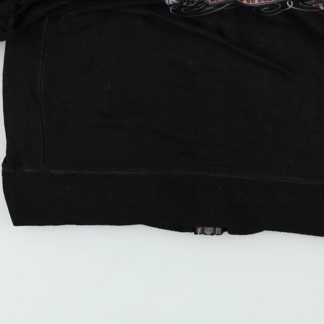 Harley-Davidson Sweat Full Zip Hoodie Men's L size cotton black type Vintage Second Hand