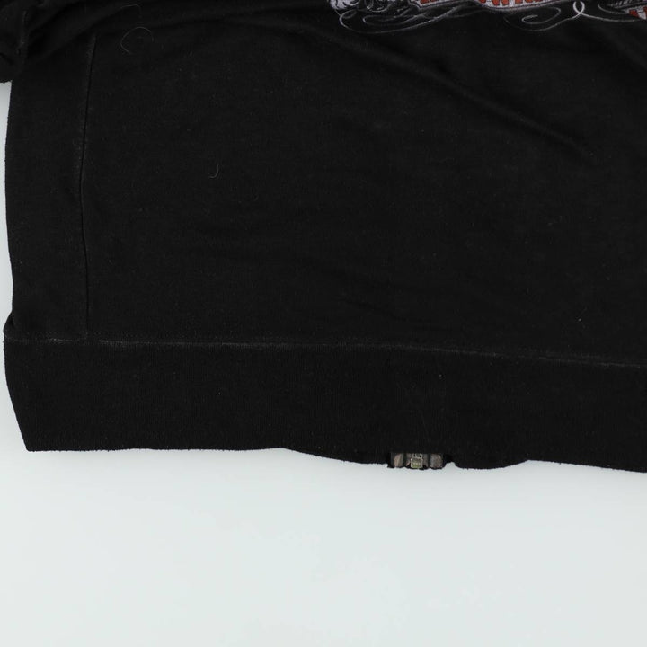 Harley-Davidson Sweat Full Zip Hoodie Men's L size cotton black type Vintage Second Hand