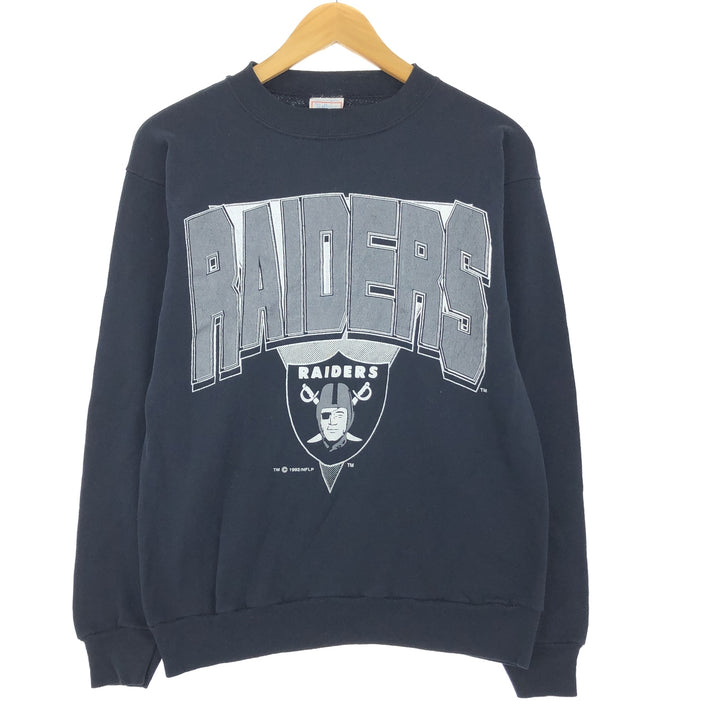 90'S Tultex NFL LOS ANGELES RAIDERS Printed Sweatshirt, Made in USA, Men's M, Vintage /eaa420487