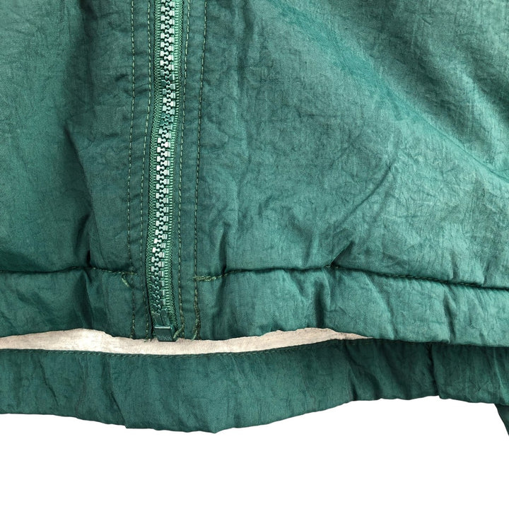 90'S Nike Back Logo Padded Hoodie Puffer Jacket Men's XL Vintage Nylon Green type dark green Vintage Second Hand