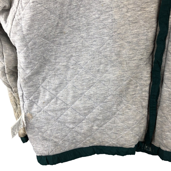 90'S Nike Back Logo Padded Hoodie Puffer Jacket Men's XL Vintage Nylon Green type dark green Vintage Second Hand