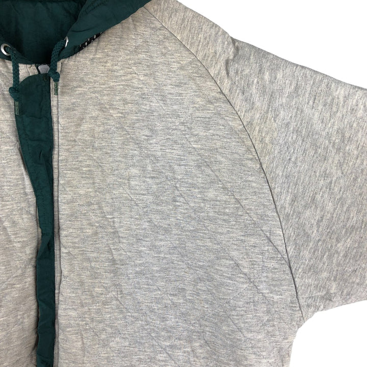 90'S Nike Back Logo Padded Hoodie Puffer Jacket Men's XL Vintage Nylon Green type dark green Vintage Second Hand