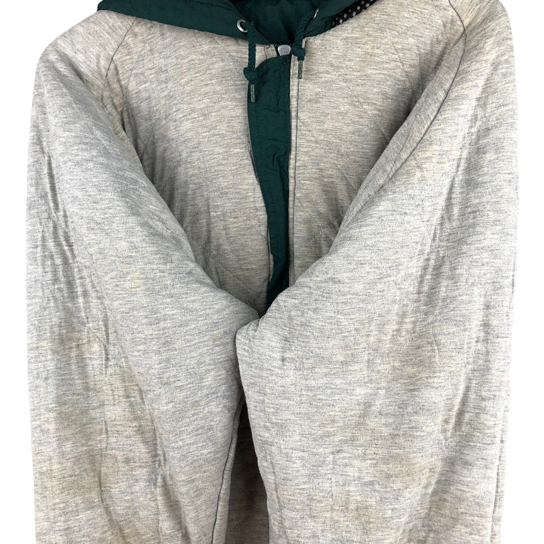 90'S Nike Back Logo Padded Hoodie Puffer Jacket Men's XL Vintage Nylon Green type dark green Vintage Second Hand