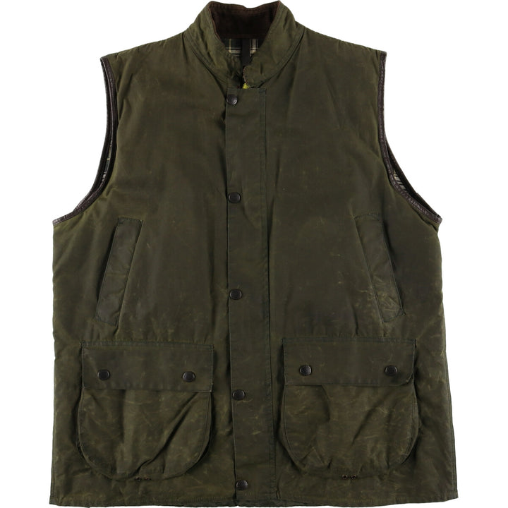 90'S Barbour WESTMORLAND 3 Warrant Waxed Cotton Oiled Vest Made in England Men's XL Vintage /eaa420746