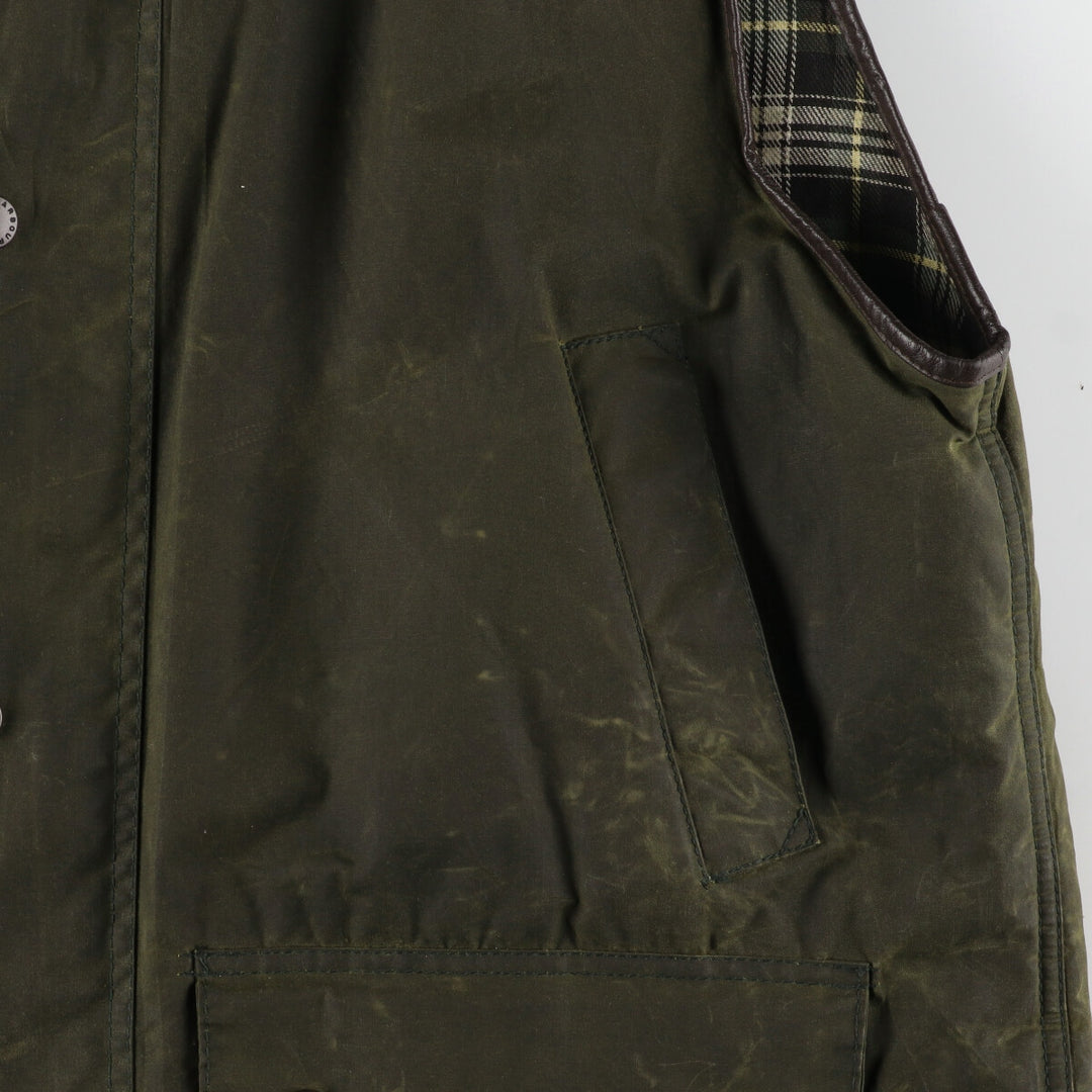 90'S Barbour WESTMORLAND 3 Warrant Waxed Cotton Oiled Vest Made in England Men's XL Vintage /eaa420746