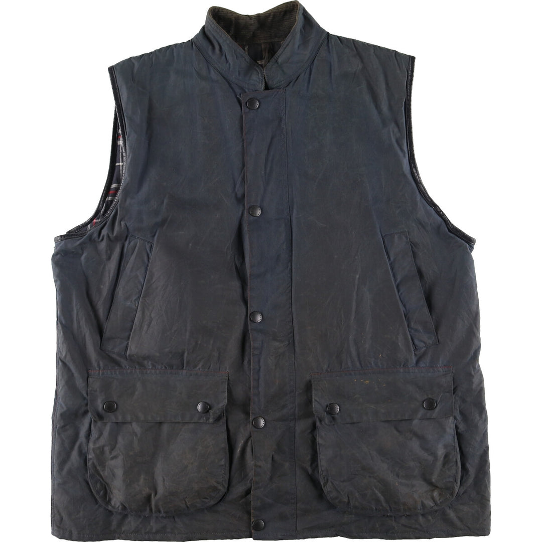 90'S Barbour WESTMORLAND 3 Warrant Waxed Cotton Oiled Vest Made in England Men's L Vintage /eaa420747